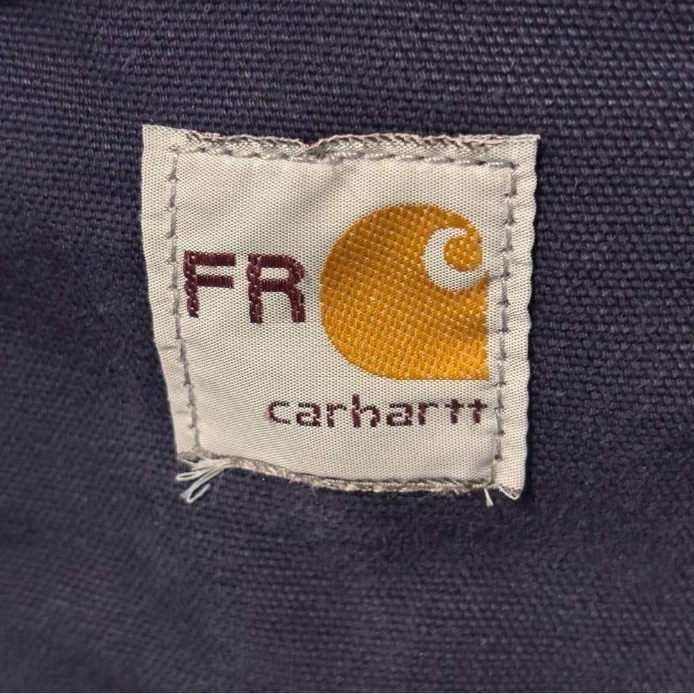 Vintage Carhartt FR Corporate Logo Padded Coat Dark Blue Size 2XL - Picture 12 of 12